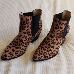 Leopard print booties